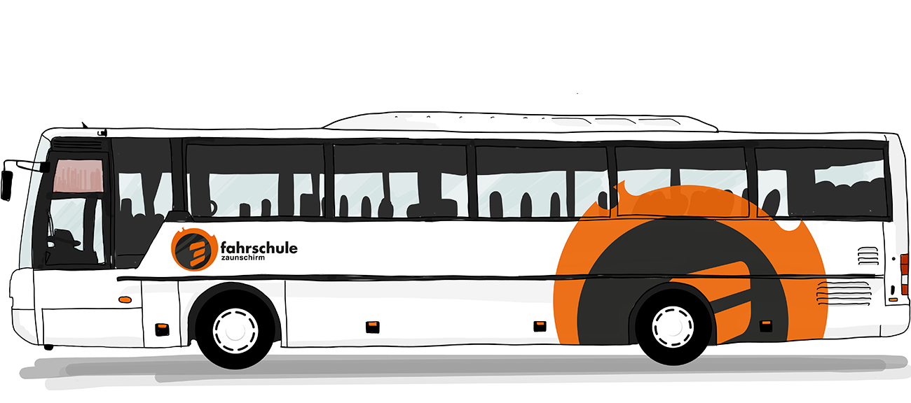 Bus Fahrschule Zaunschirm